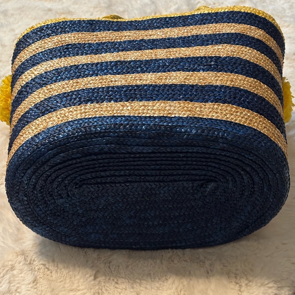 Mud Pie Navy and Yellow Striped Tote-NWOT - Picture 4 of 6